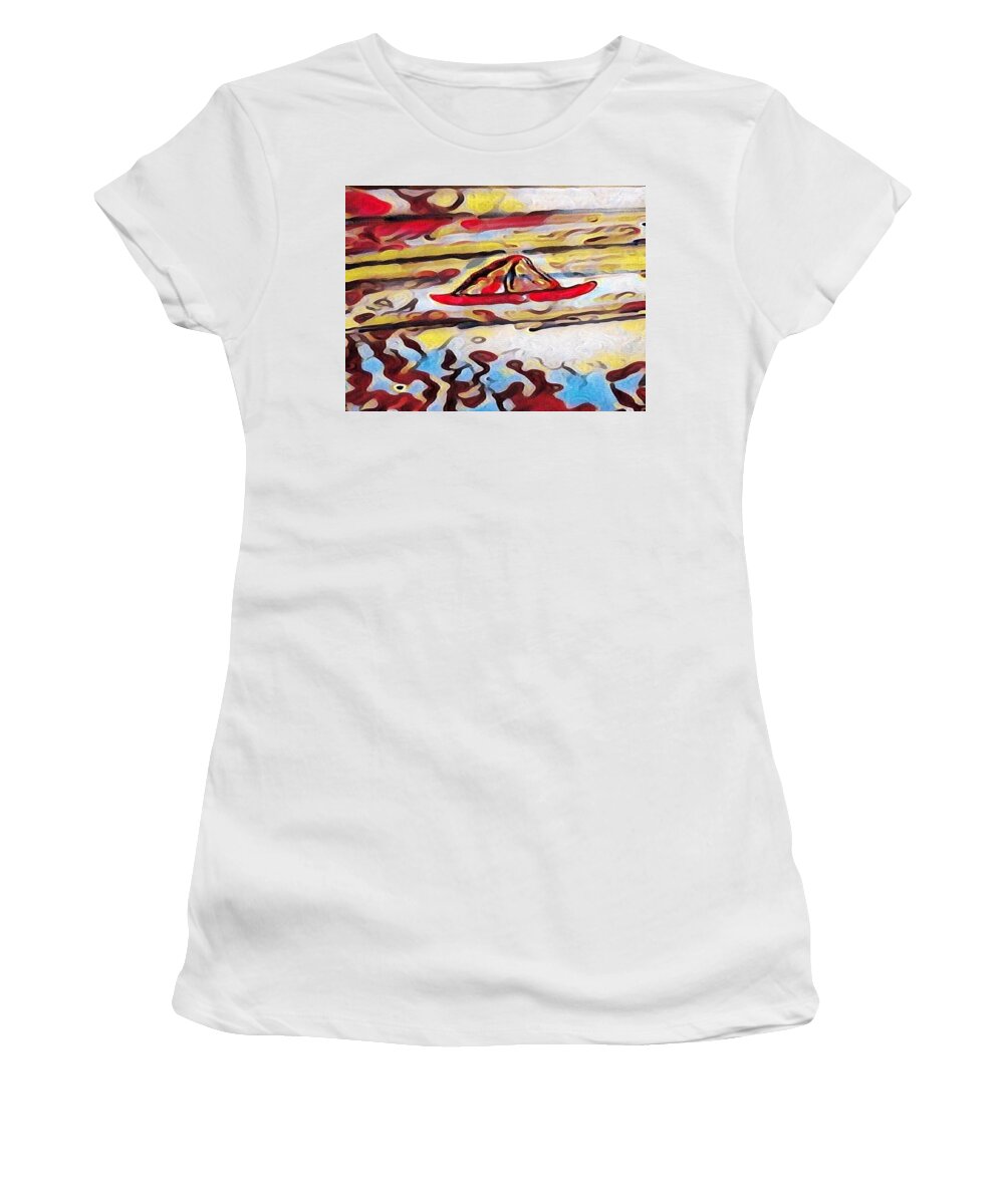 Bubbling Sea Women's T-Shirt featuring the drawing Bubbling Sea by Brenae Cochran