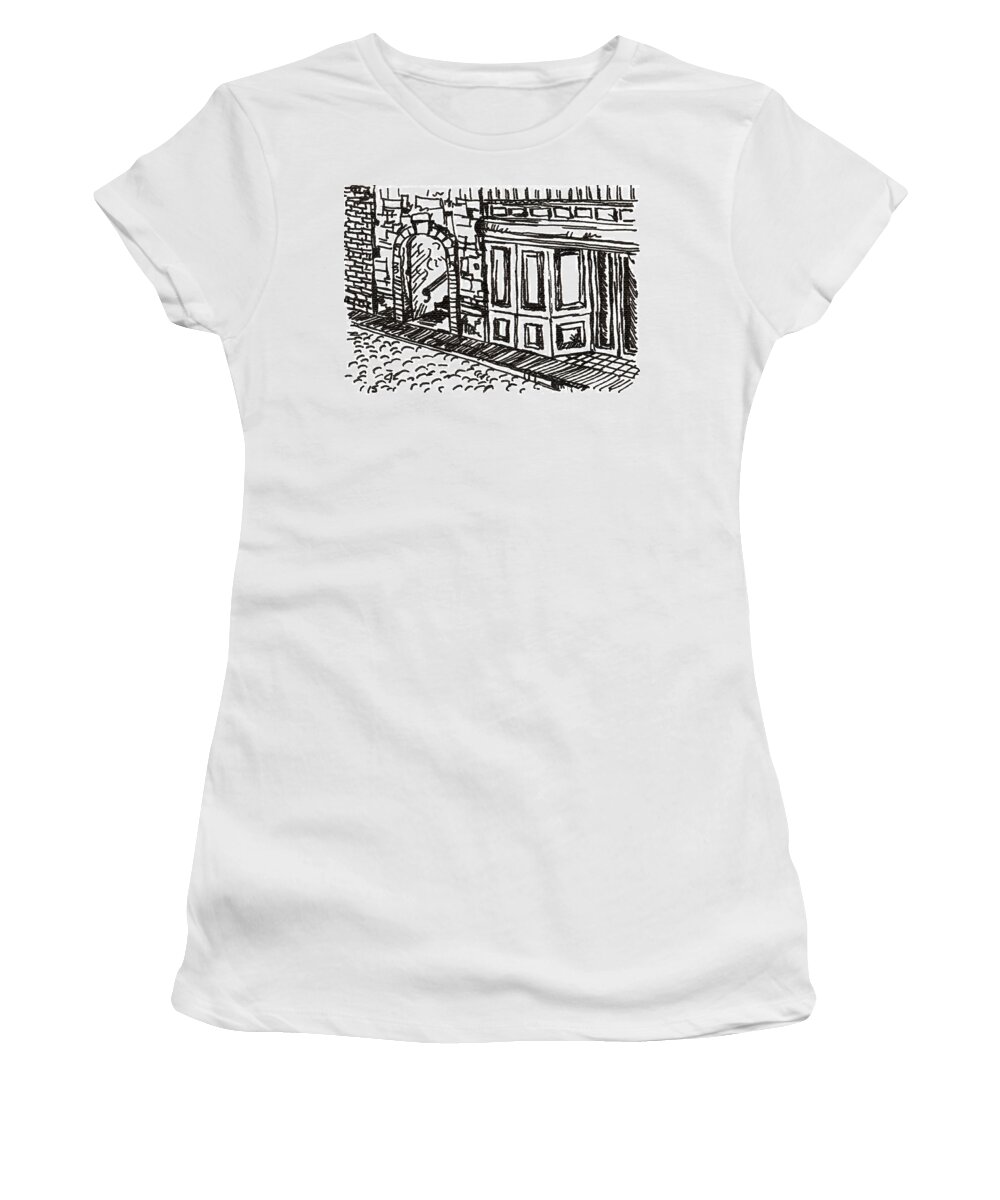 Building Women's T-Shirt featuring the drawing Buildings 2 2015 - ACEO by Joseph A Langley
