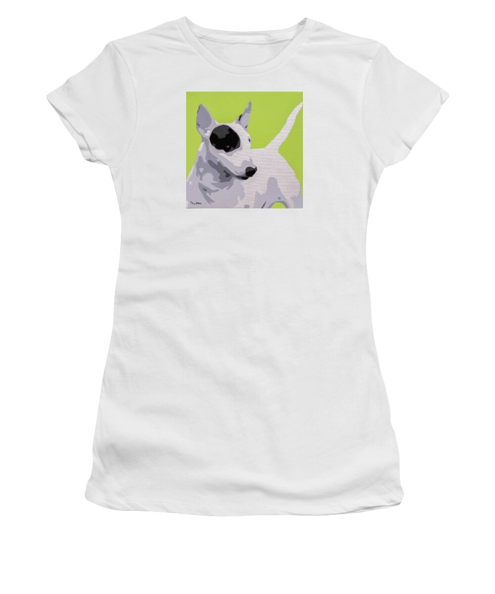Dogs Women's T-Shirt featuring the painting Bull Terrier by Slade Roberts