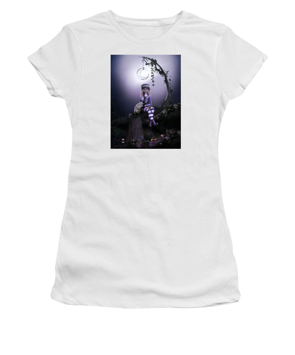 Little Girl Women's T-Shirt featuring the digital art Busy Doing Nothing by Shanina Conway