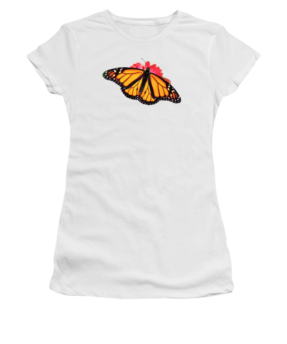 Monarch Butterfly Women's T-Shirt featuring the mixed media Butterfly Pattern by Christina Rollo