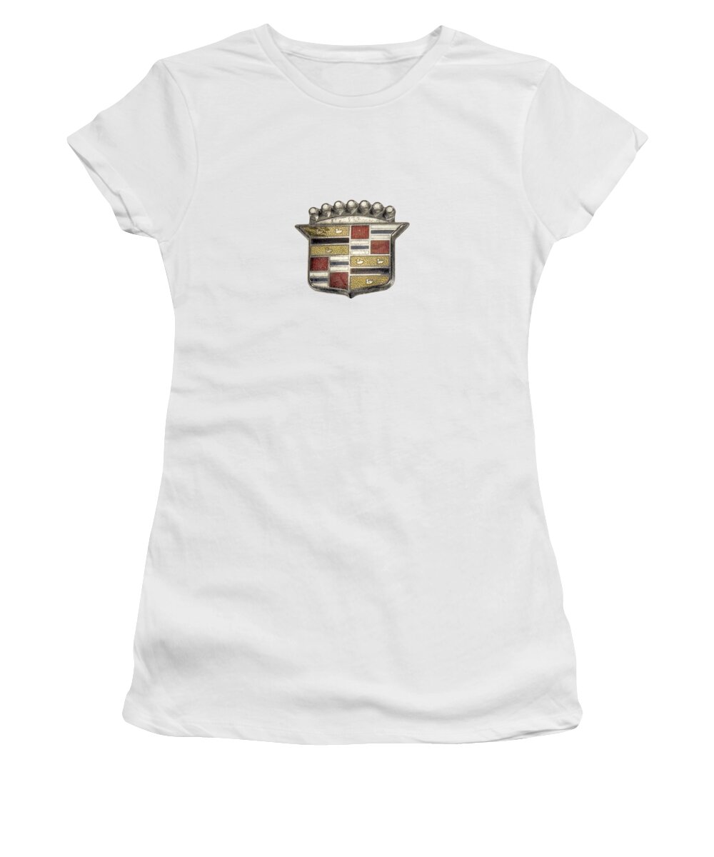 Antique Toy Women's T-Shirt featuring the photograph Cadillac Badge by YoPedro