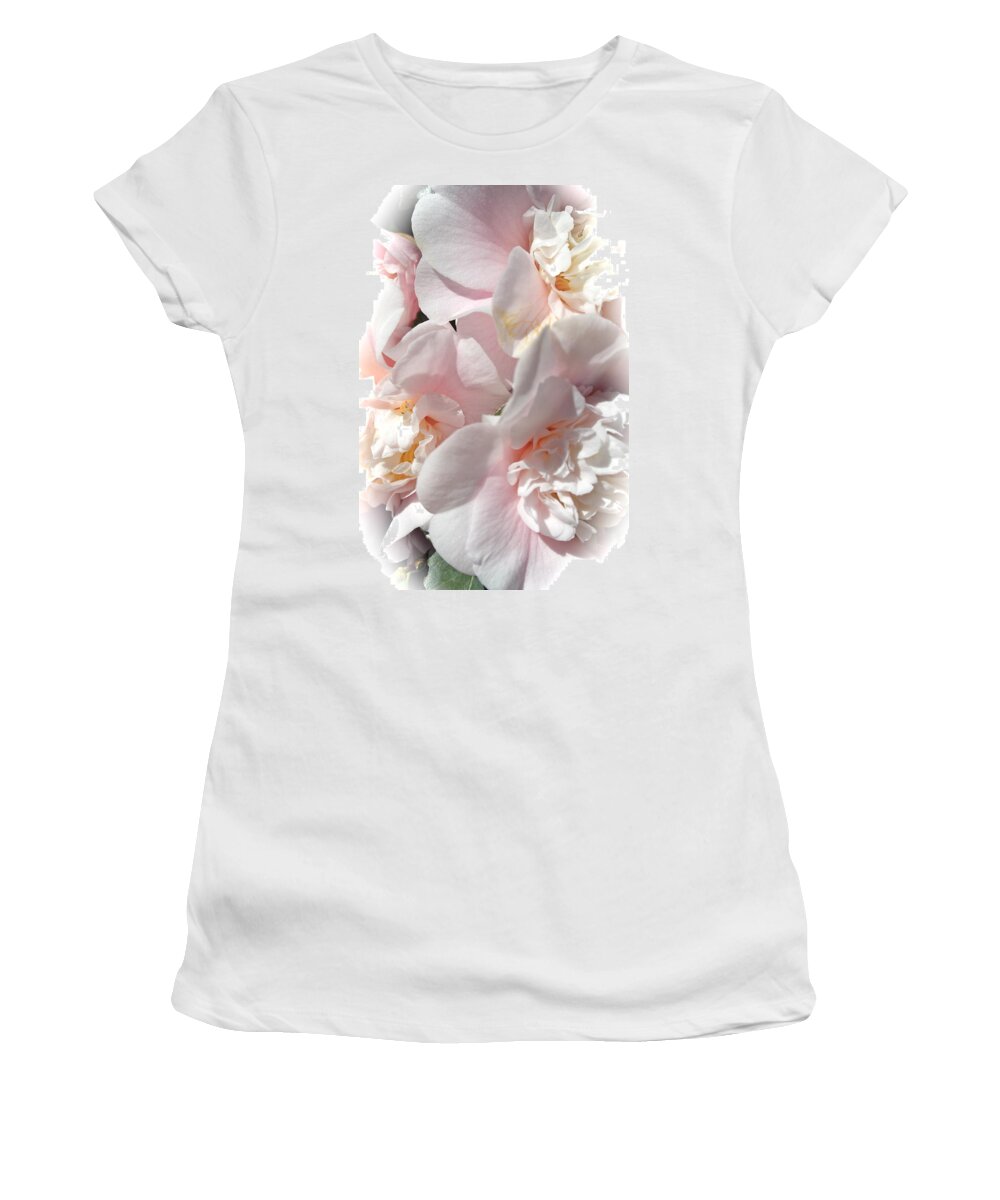 Camellia Women's T-Shirt featuring the photograph Camellias Softly by Michele Myers