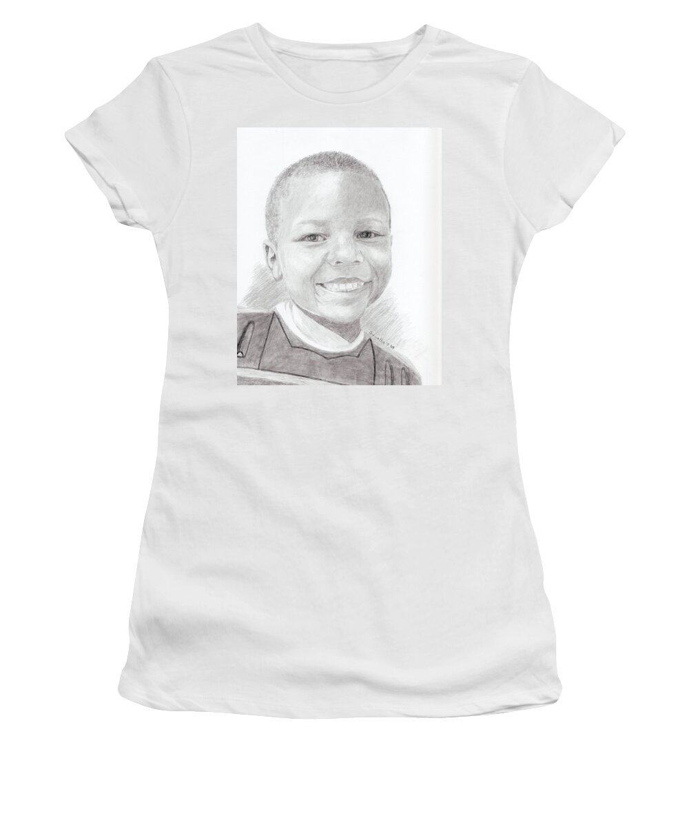 Cameron Women's T-Shirt featuring the drawing Cameron by Quwatha Valentine