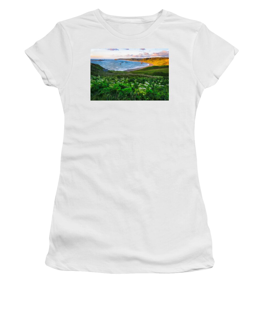 Scenic Women's T-Shirt featuring the photograph Cape Blanco Oregon Sunset by Roberta Kayne