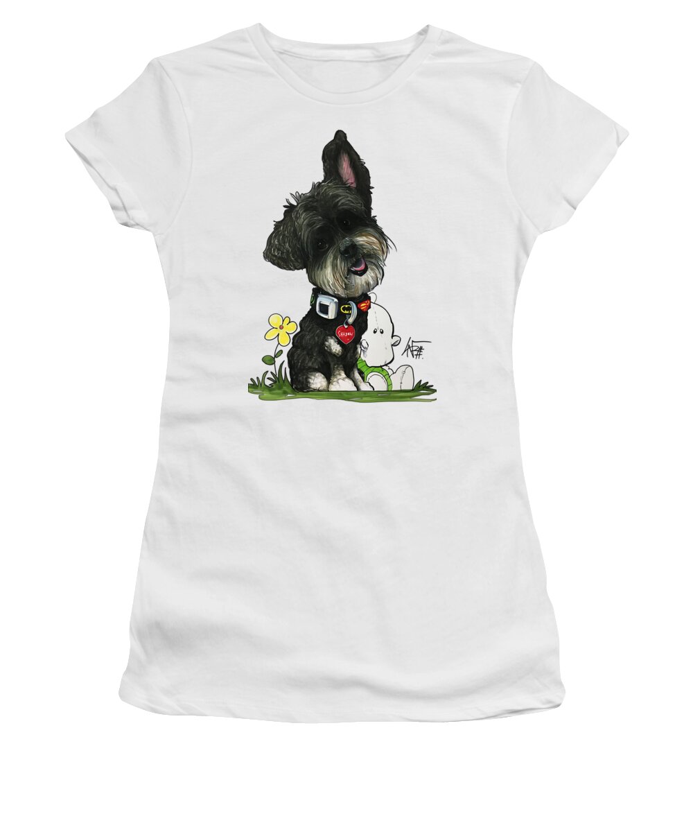 Canine Caricature Women's T-Shirt featuring the drawing Carey 3295 by Canine Caricatures By John LaFree