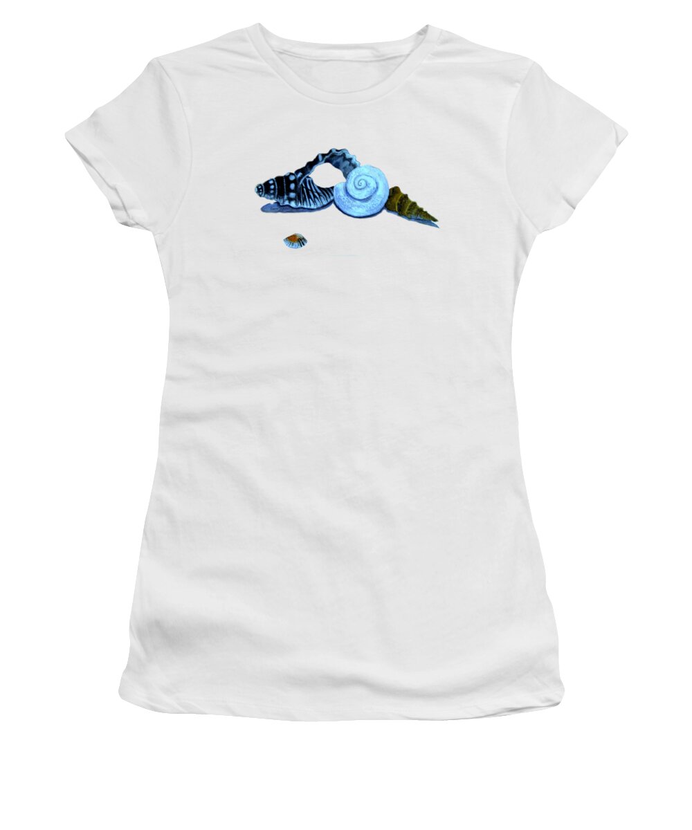 Sea Shells Women's T-Shirt featuring the painting Castles by Leanne Seymour