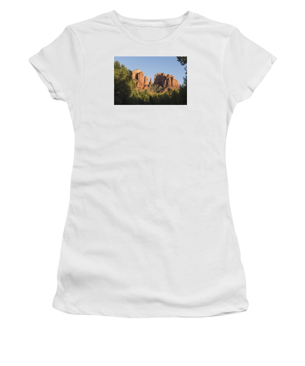 Sedona Women's T-Shirt featuring the photograph Cathedral in the Trees by Laura Pratt
