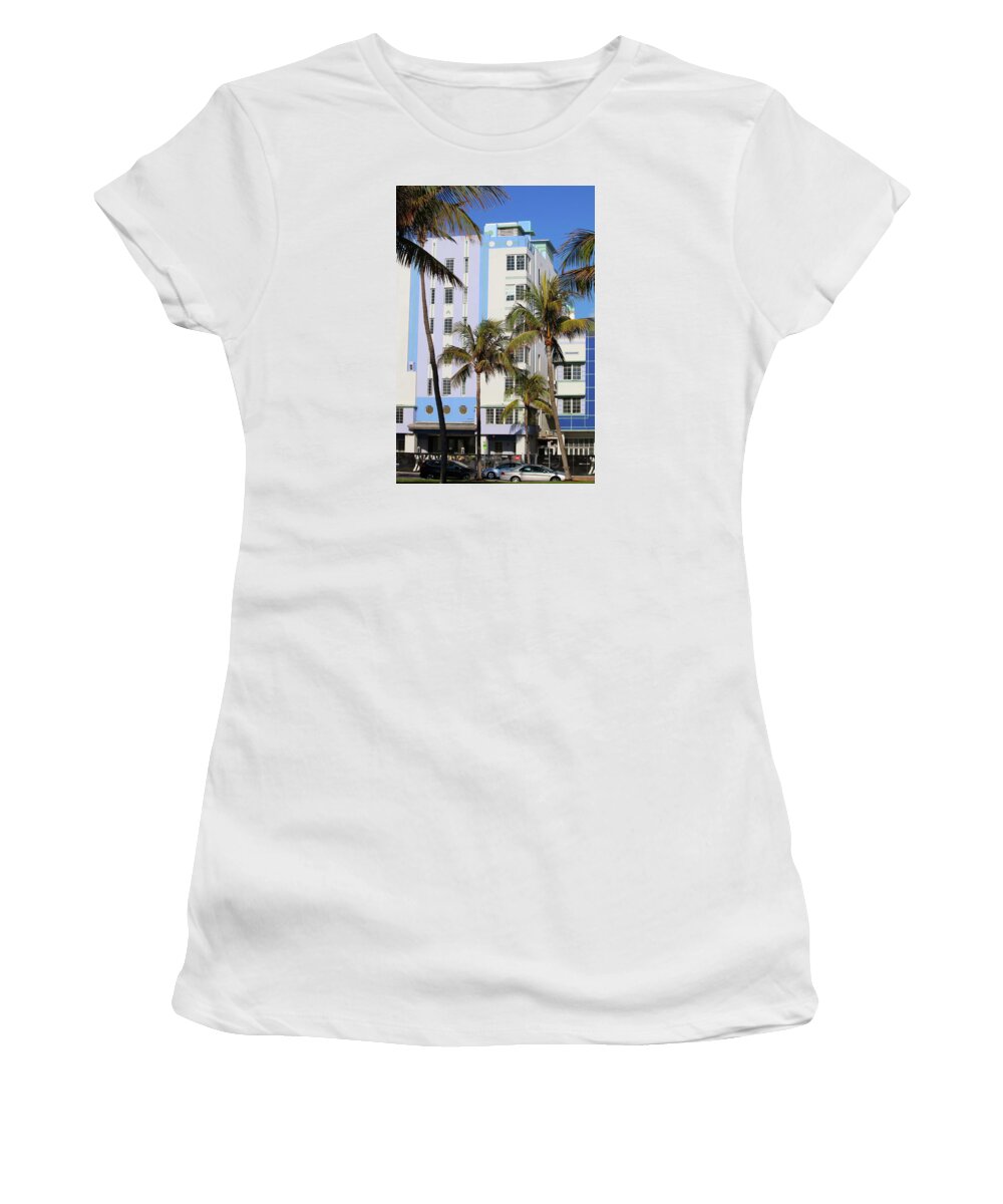 South Beach Women's T-Shirt featuring the photograph Celino Hotel - South Beach by Art Block Collections