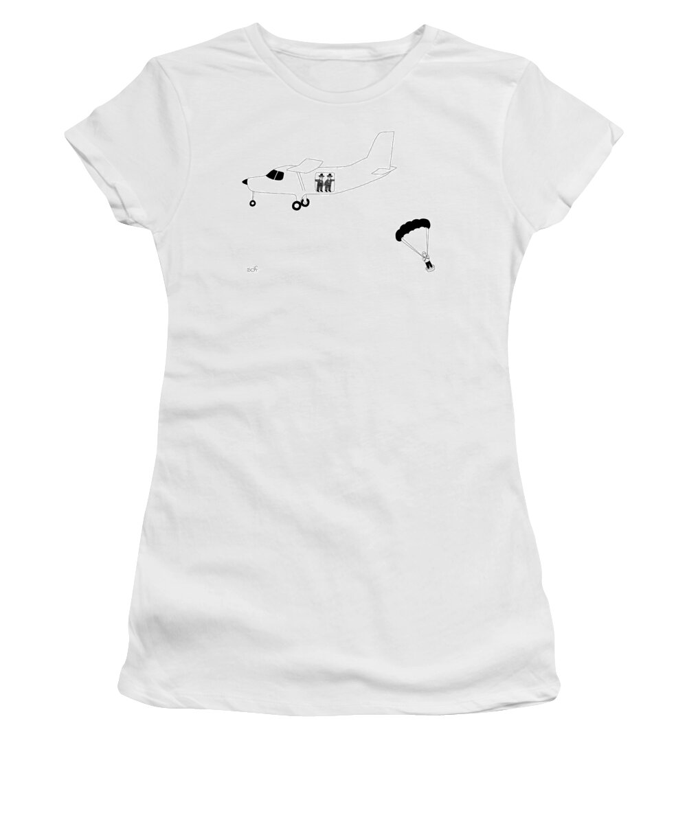 Airplane Women's T-Shirt featuring the drawing Cement Shoes by Seth Fleishman