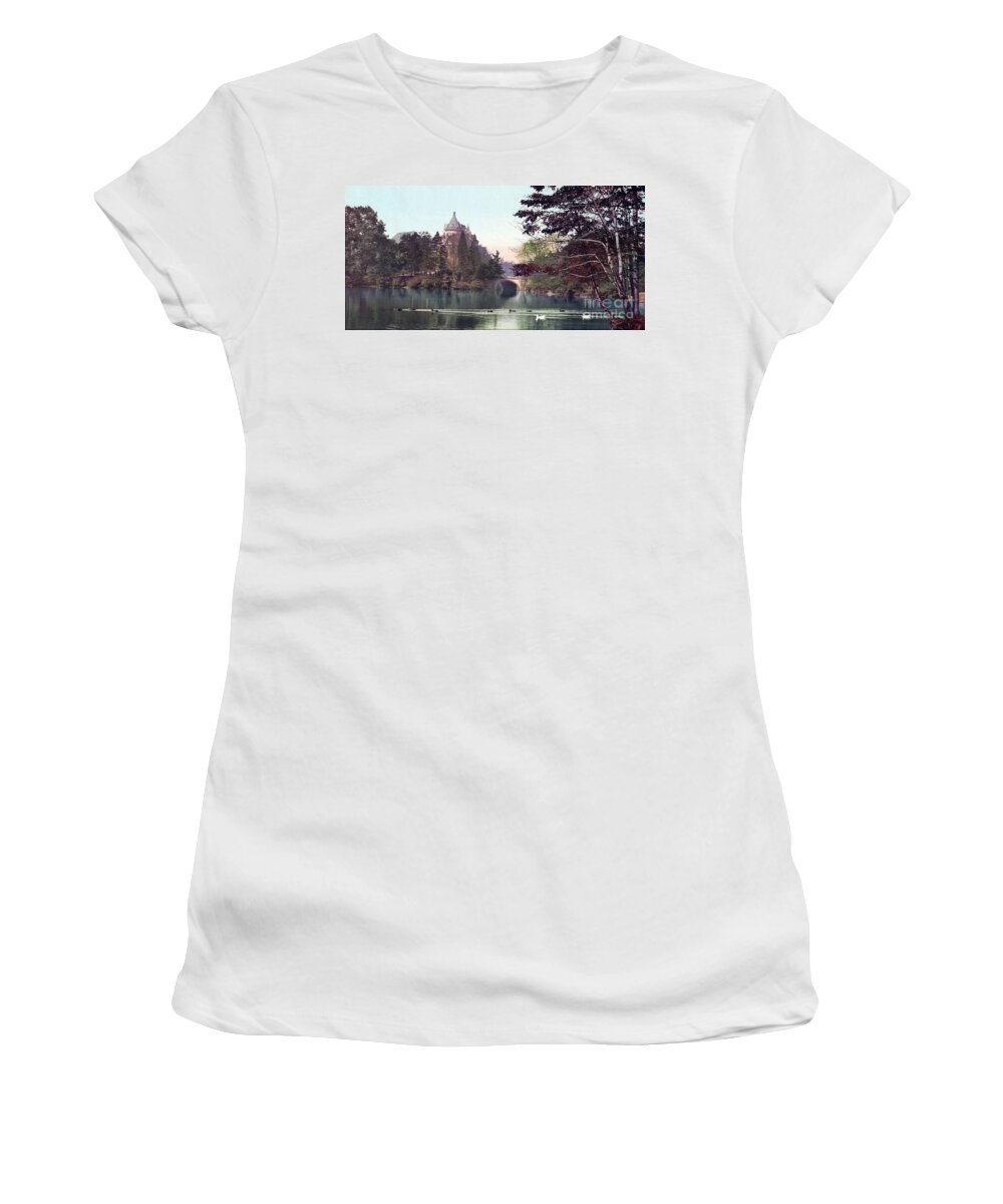 1901 Women's T-Shirt featuring the photograph Central Park, 1901. by Granger