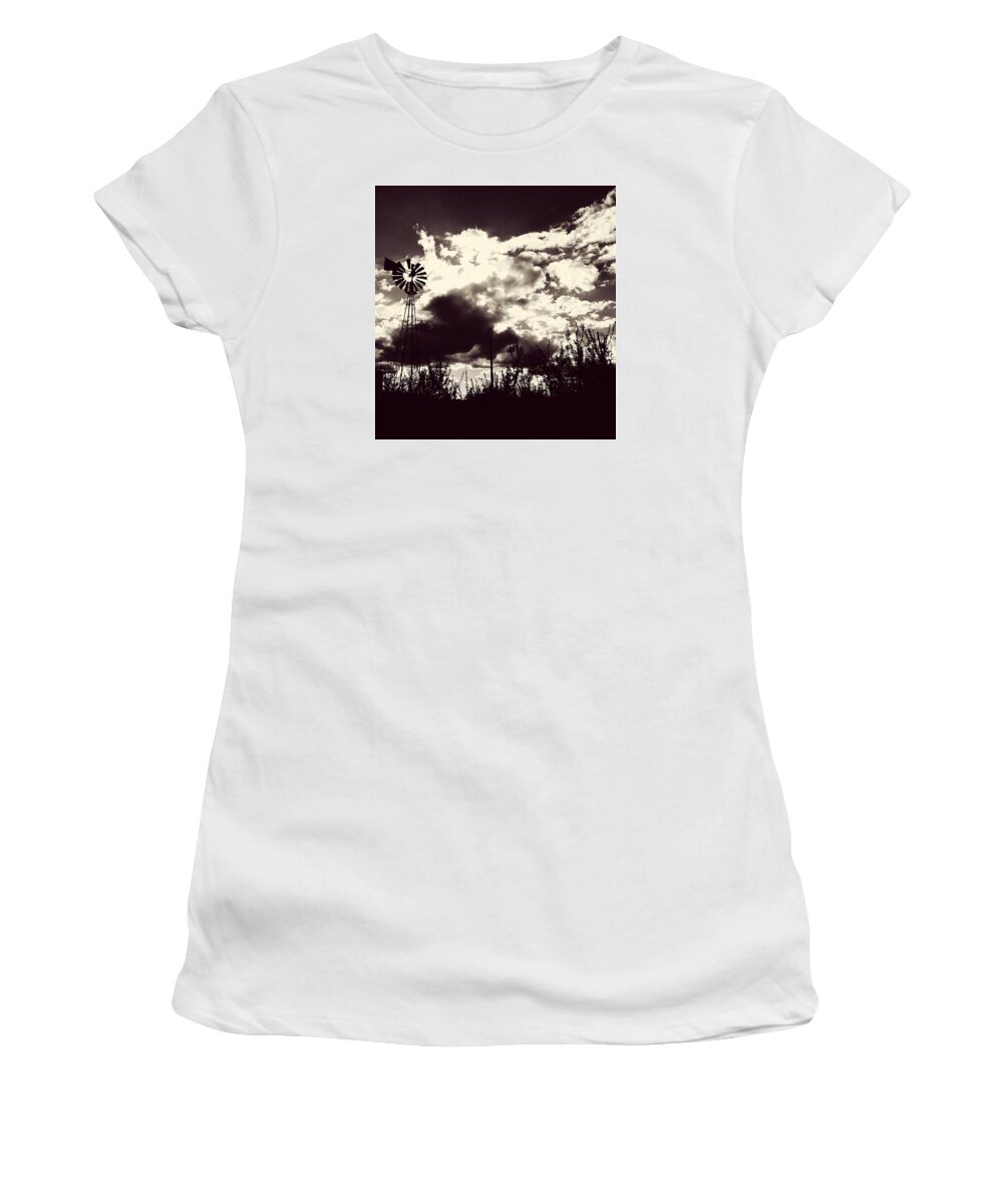 Windmill Women's T-Shirt featuring the photograph Chasing Windmills by Brad Hodges