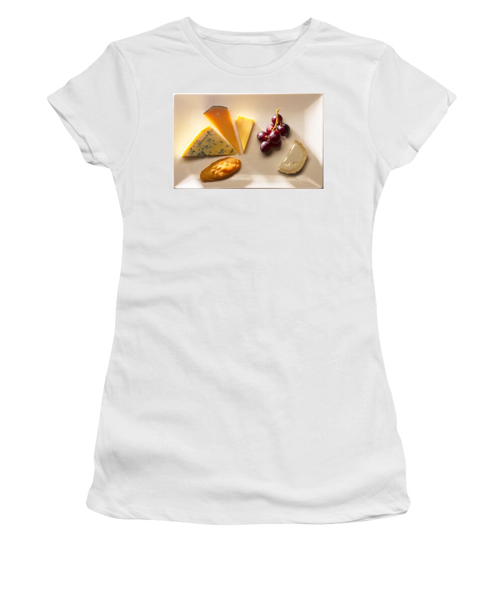 Cheddar Women's T-Shirt featuring the photograph Cheese Plate by Anastasy Yarmolovich