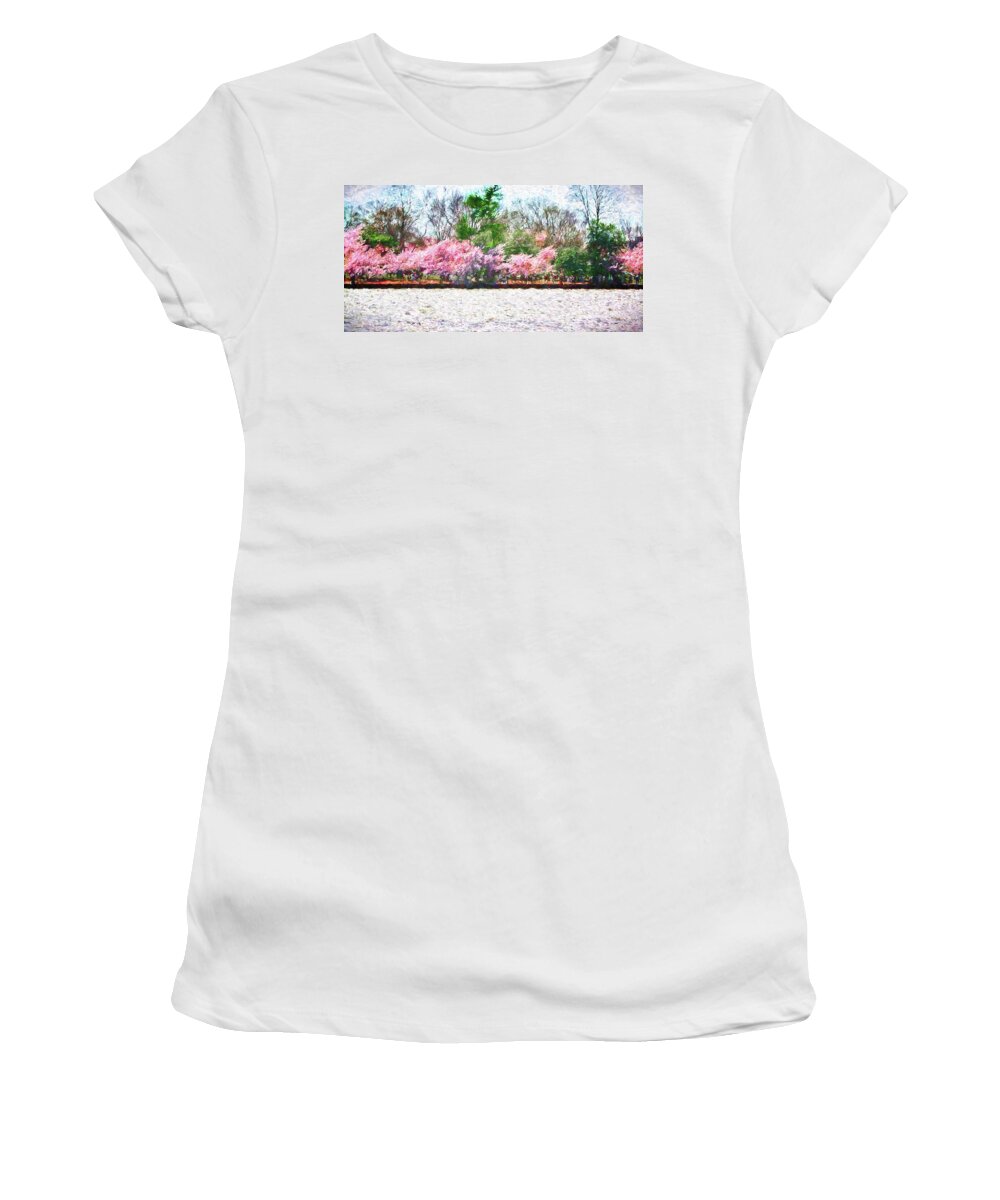 Cherry Blossom Day Women's T-Shirt featuring the photograph Cherry Blossom Day by Reynaldo Williams