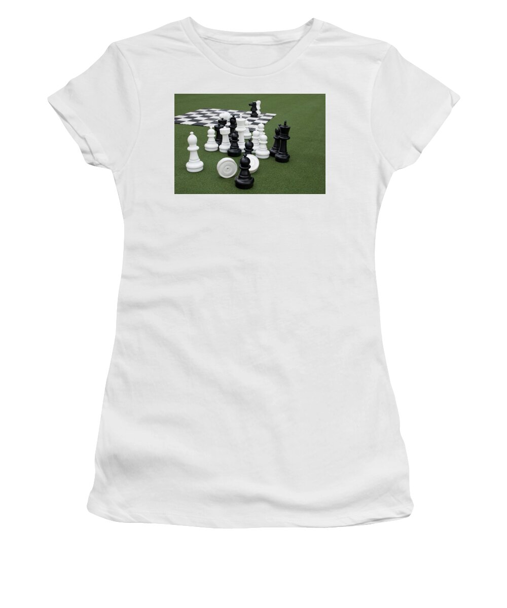 King Women's T-Shirt featuring the photograph Chess Pieces by Caroline Stella
