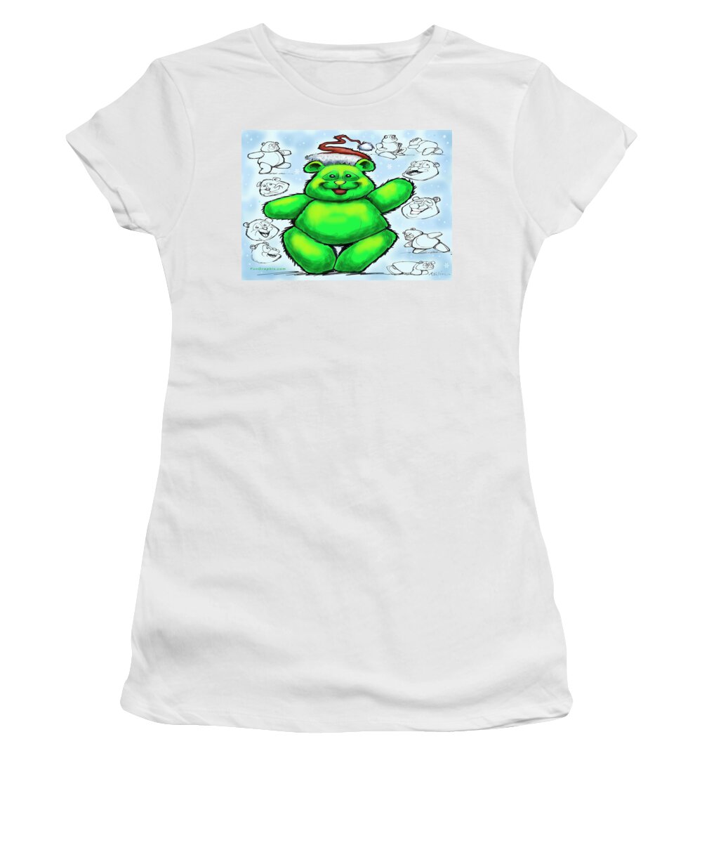 Christmas Women's T-Shirt featuring the greeting card Christmas Bear by Kevin Middleton