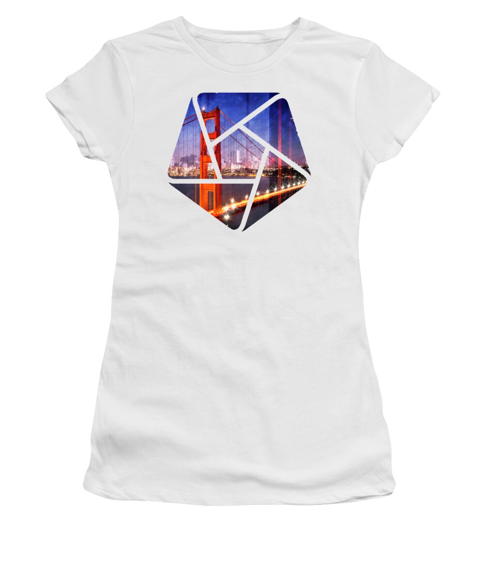 America Women's T-Shirt featuring the photograph City Art Golden Gate Bridge Composing by Melanie Viola