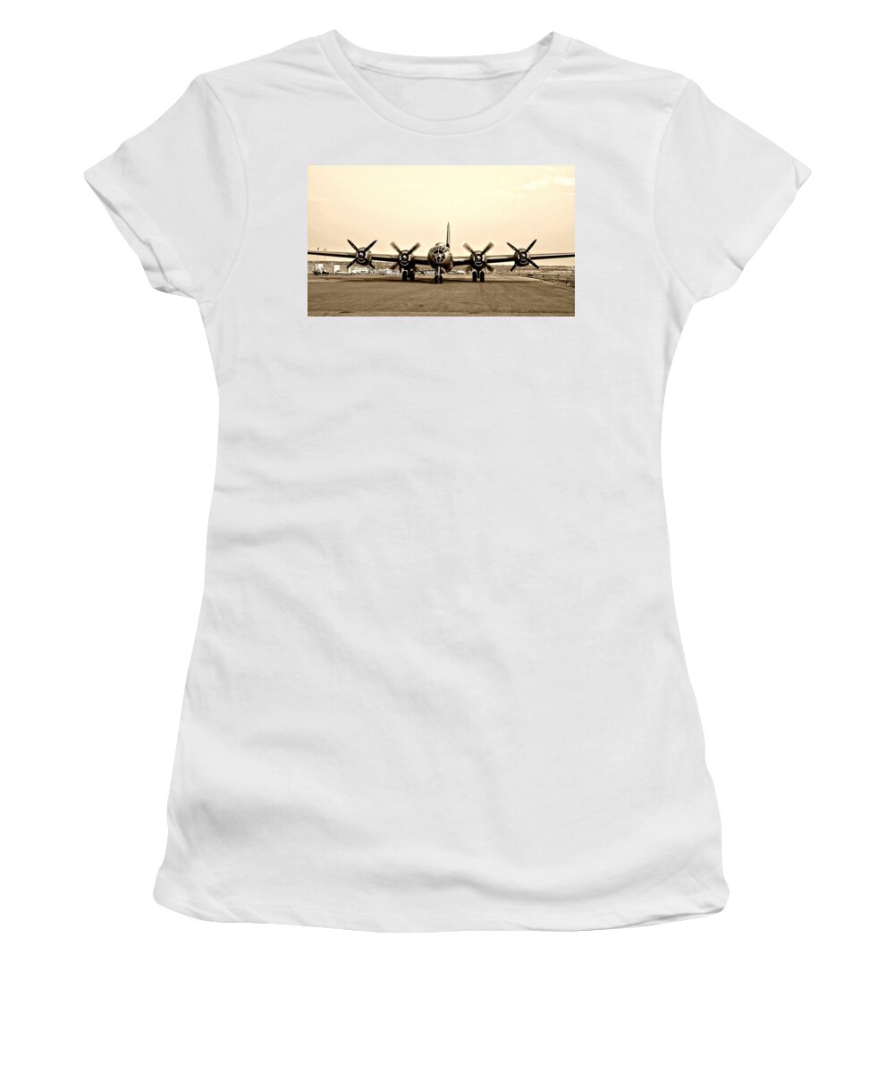 Aircraft Women's T-Shirt featuring the photograph Classic B-29 Bomber Aircraft by Amy McDaniel