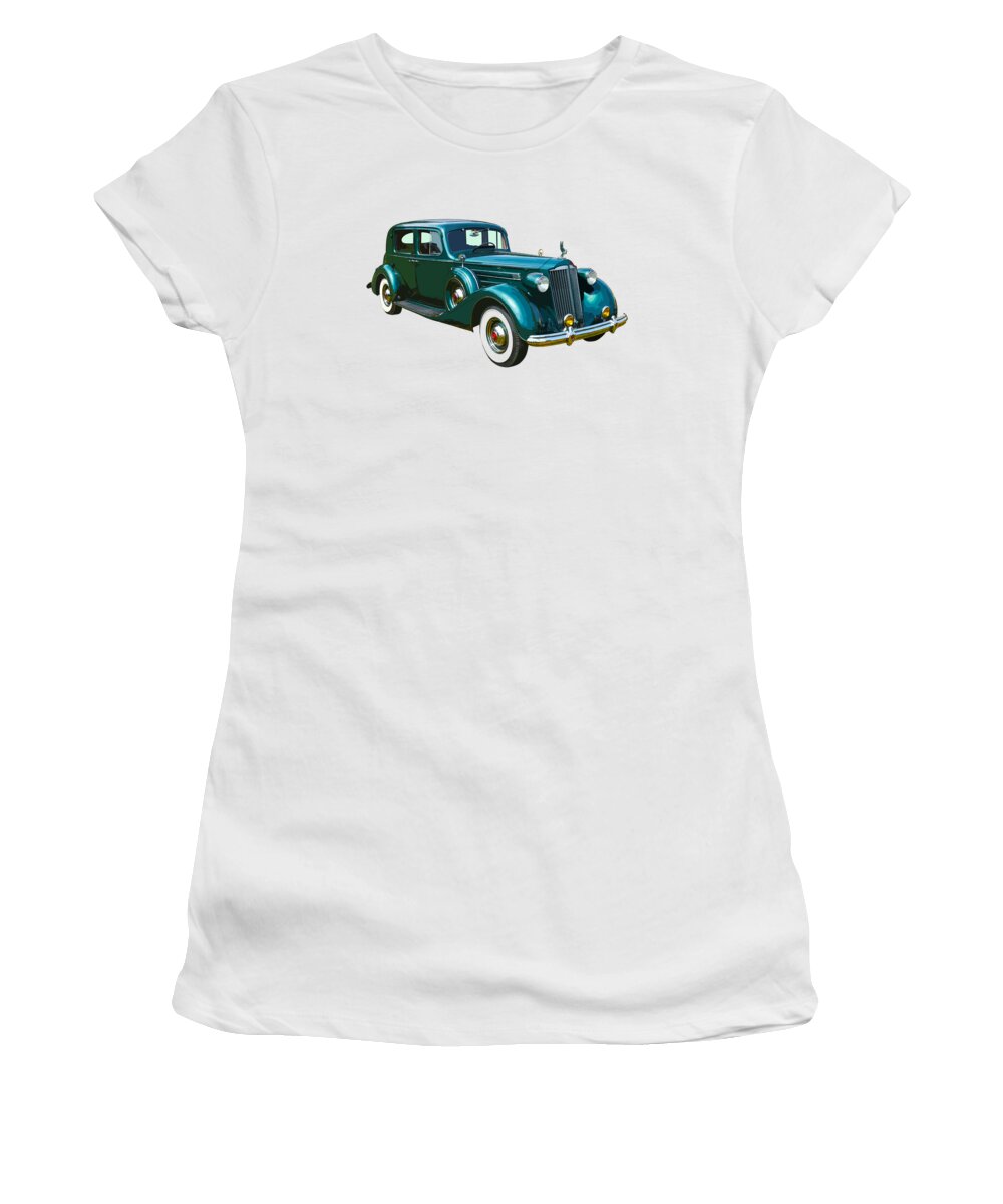 Packard Women's T-Shirt featuring the photograph Classic Green Packard Luxury Automobile by Keith Webber Jr