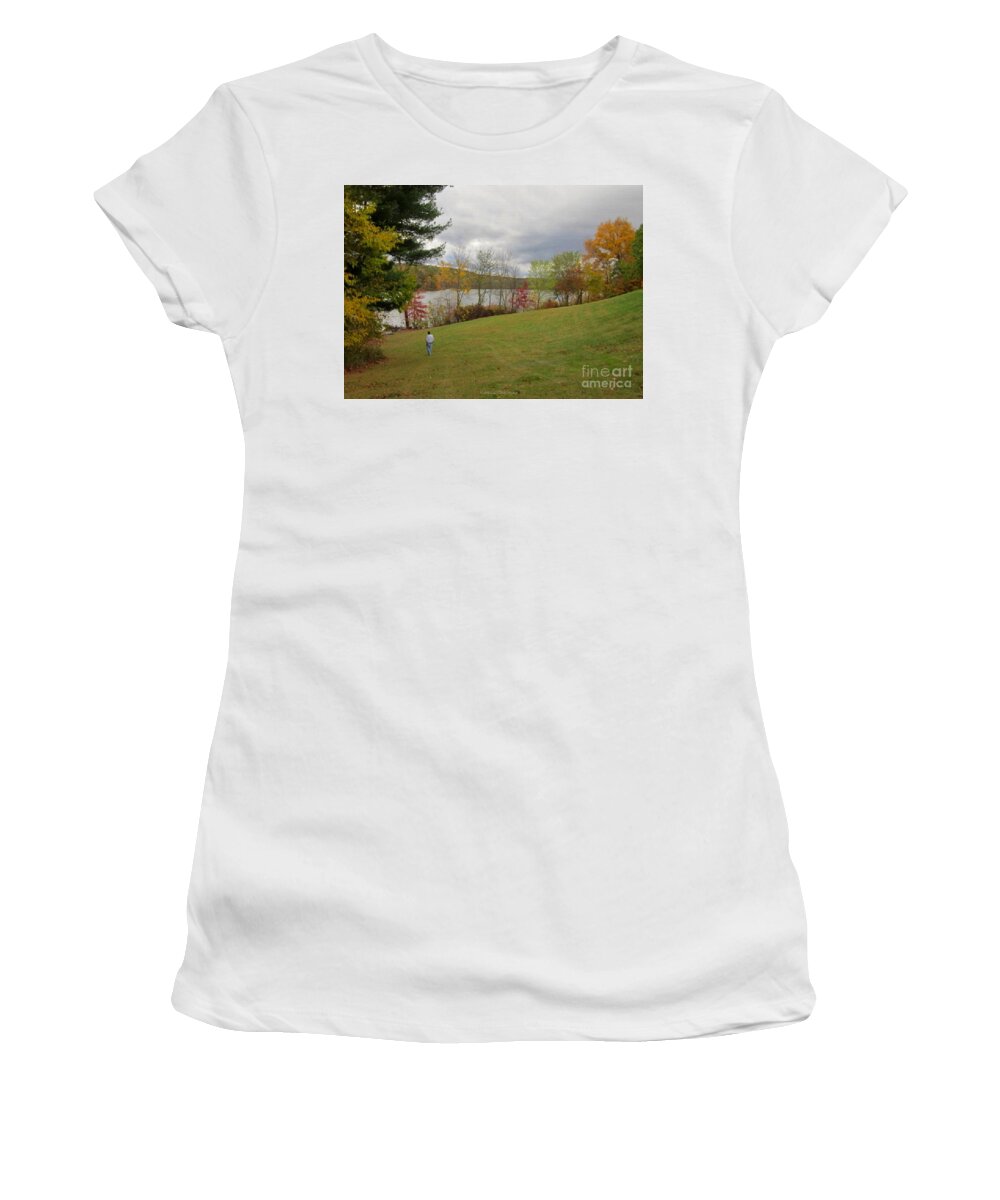 Photography Women's T-Shirt featuring the photograph Clear Fork Dam by Kathie Chicoine