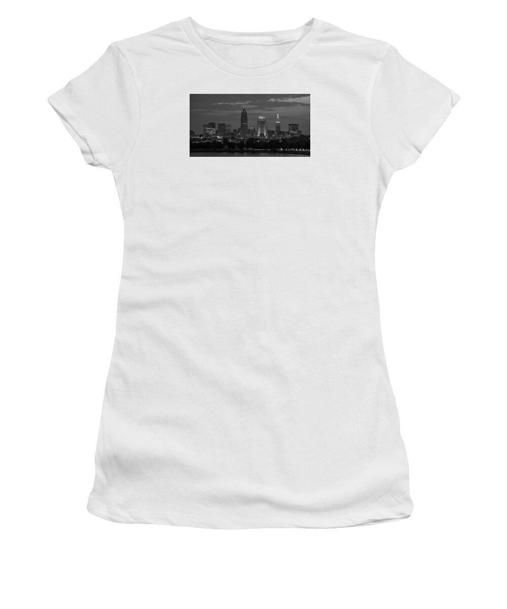 Cleveland Women's T-Shirt featuring the photograph Cleveland After Dark by Stewart Helberg
