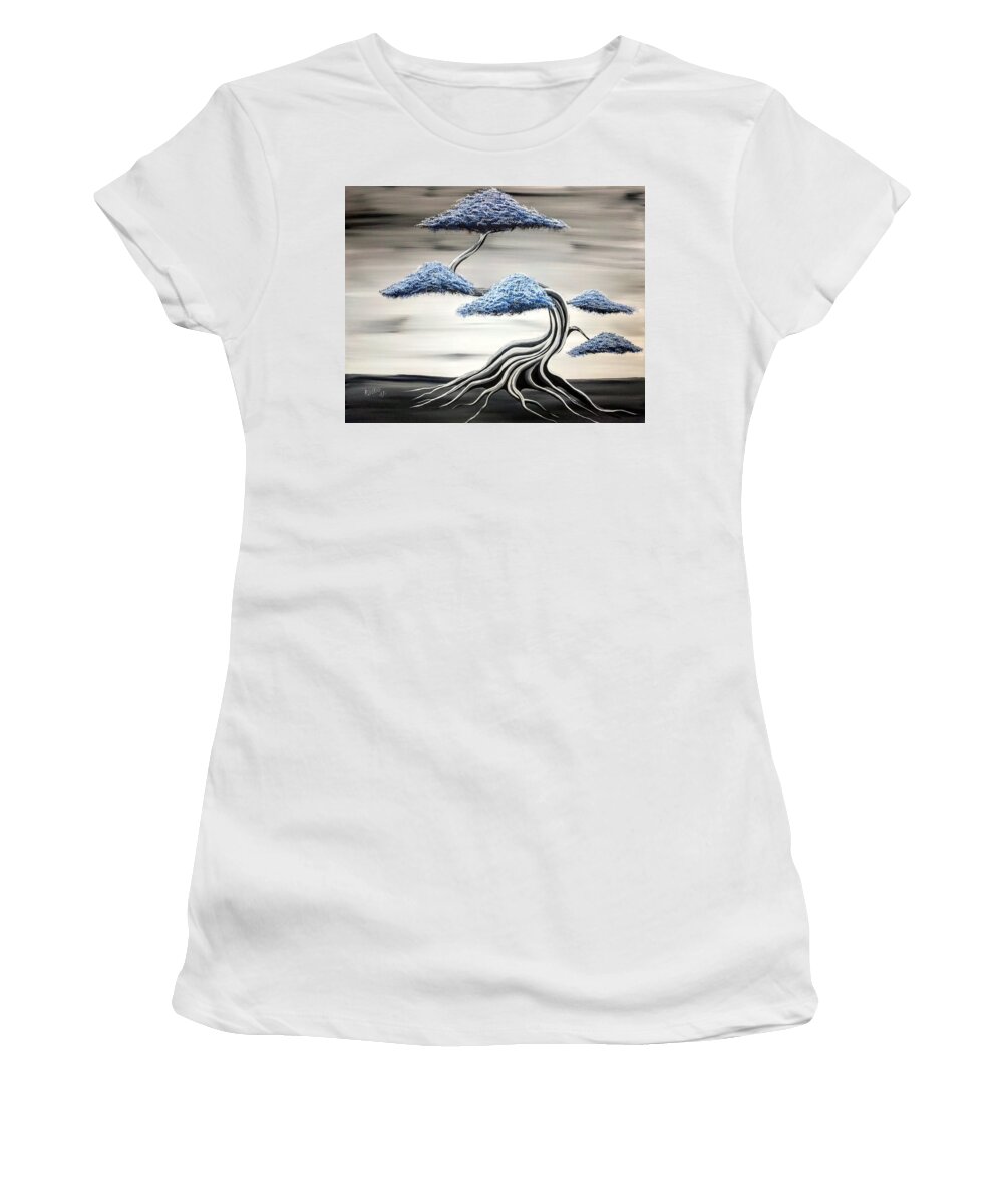 Bonsai Women's T-Shirt featuring the painting Cold Monday by Edwin Alverio