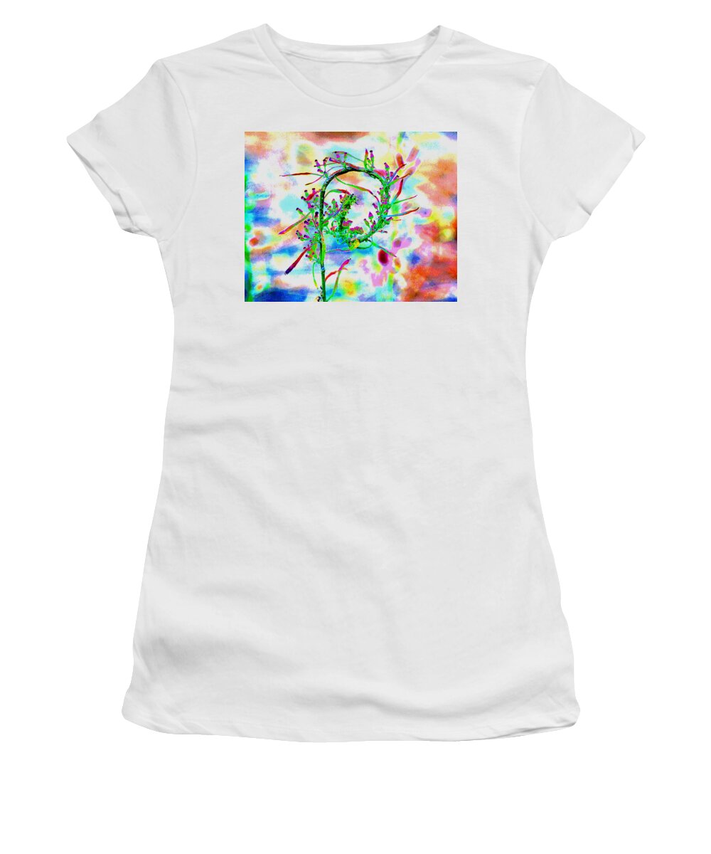 Flowers Women's T-Shirt featuring the photograph Color Curl by Ben Upham III