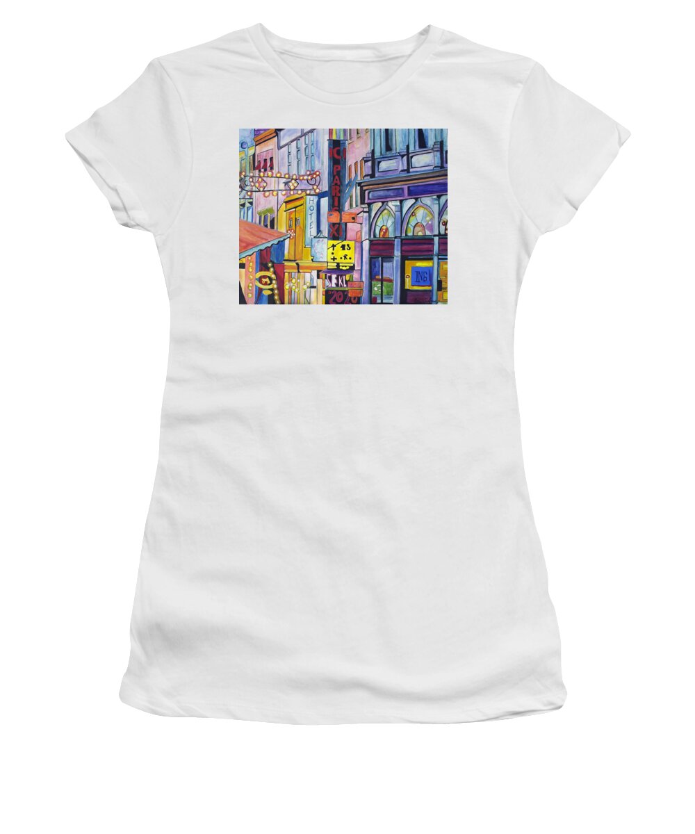 Cityscape Women's T-Shirt featuring the painting Colors of Paris by Patricia Arroyo