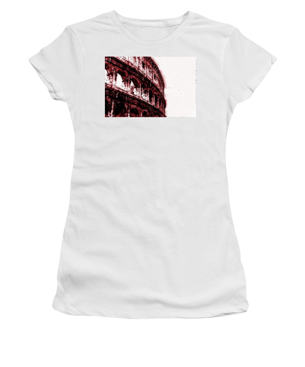 Rome Ancient Monument Women's T-Shirt featuring the digital art Colosseum, Rome - 10 by AM FineArtPrints