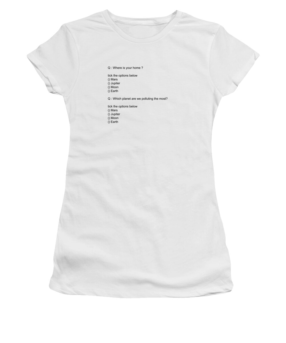 Conceptual 2d Mcq Earth Women's T-Shirt featuring the digital art Conceptual 2D MCQ Earth by Keshava Shukla