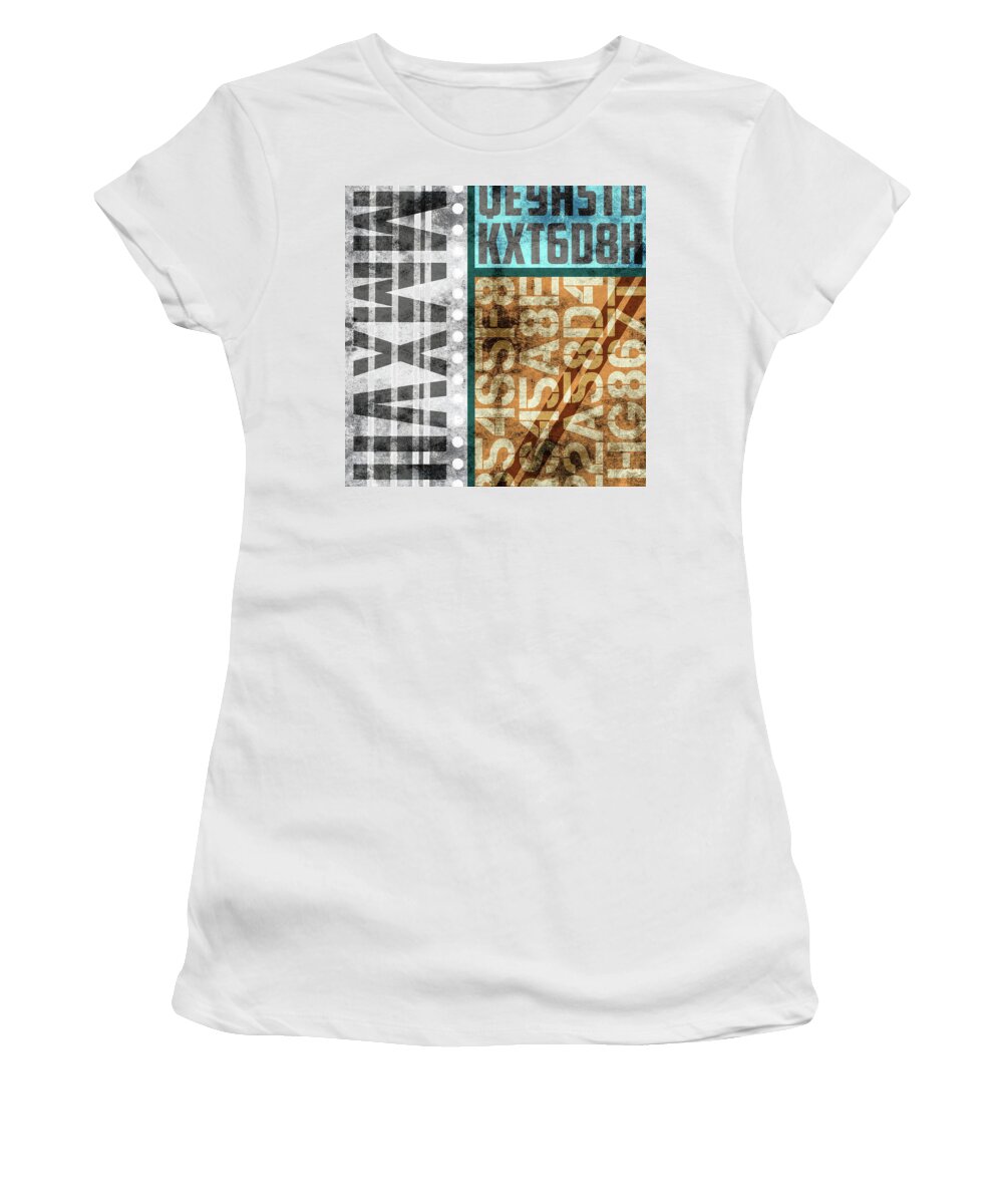 Abstract Women's T-Shirt featuring the mixed media Contemporary Abstract Industrial Art - Distressed Metal - MMXVII by Studio Grafiikka