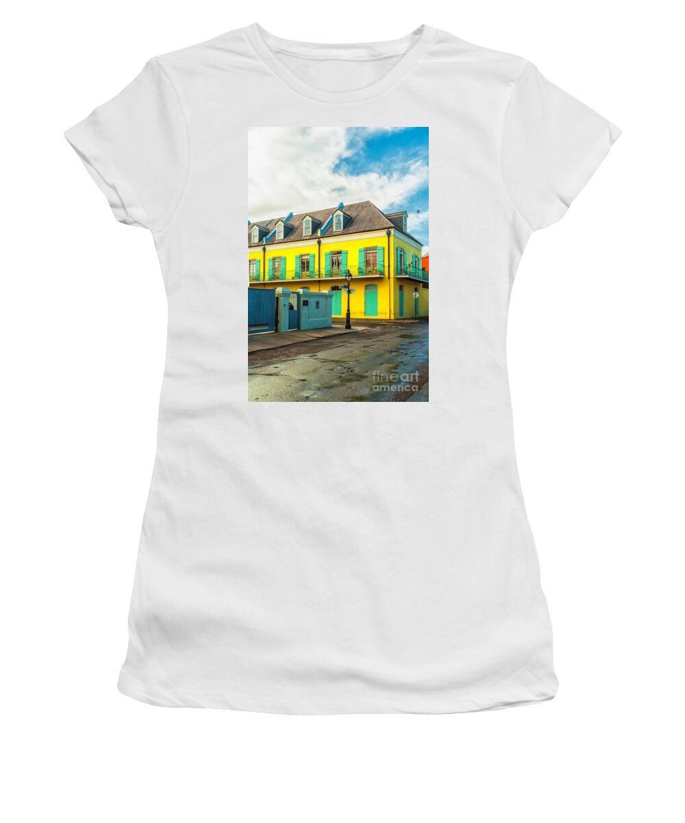 Chartres Street Women's T-Shirt featuring the photograph Corner of Chartres by Frances Ann Hattier