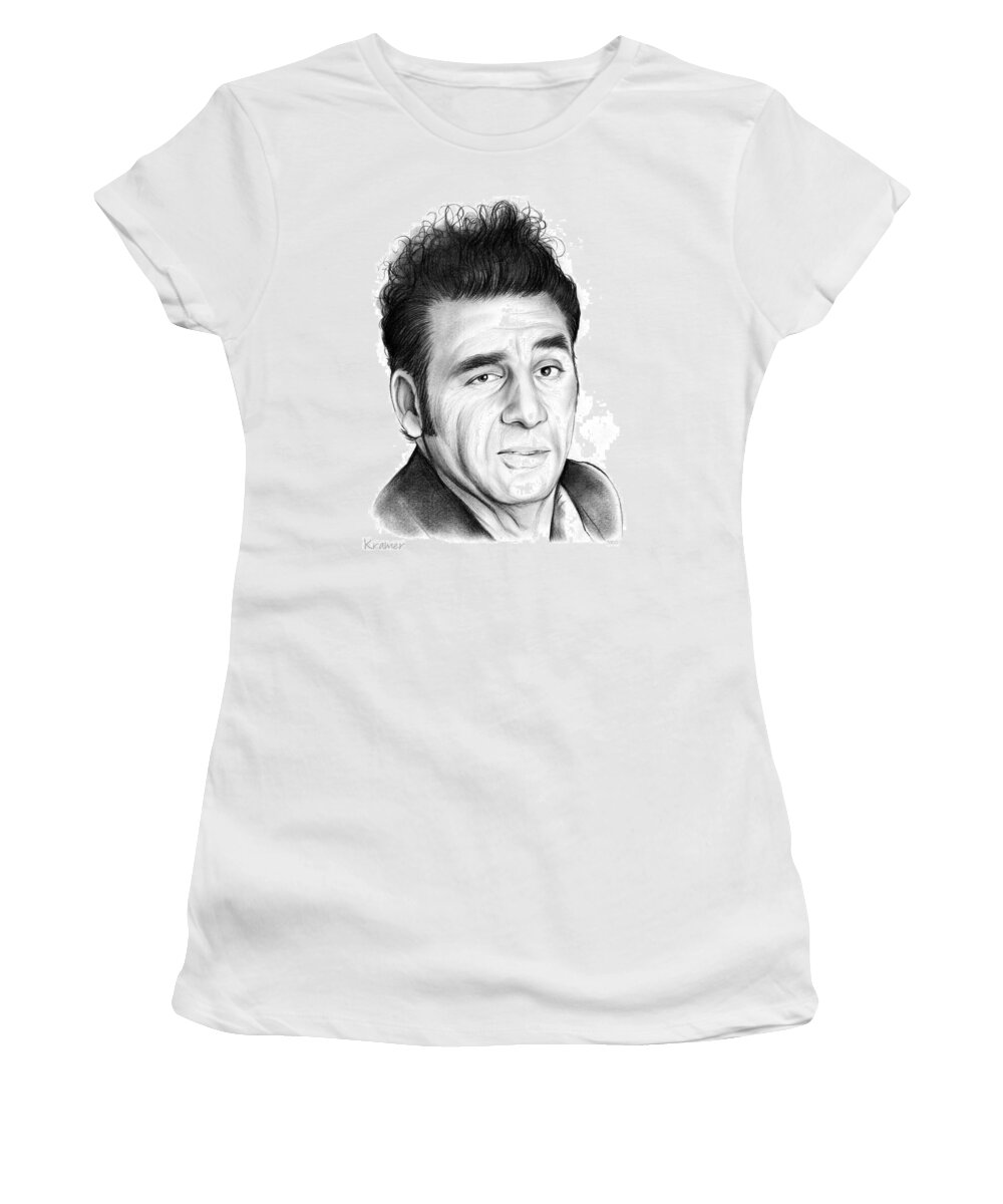 Michael Richards Women's T-Shirt featuring the drawing Cosmo Kramer by Greg Joens