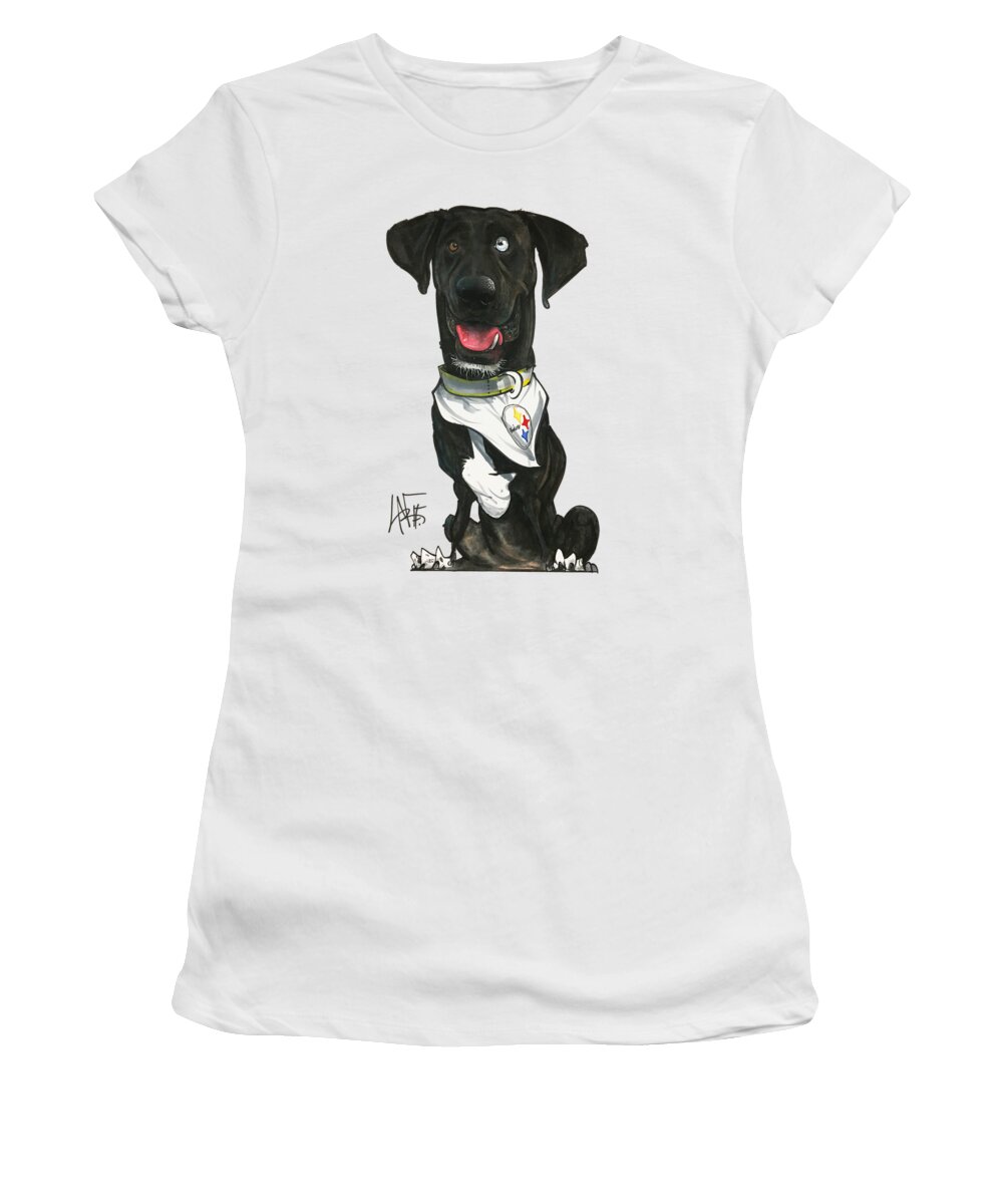 Black Lab Women's T-Shirt featuring the drawing Councilor 3054 by Canine Caricatures By John LaFree
