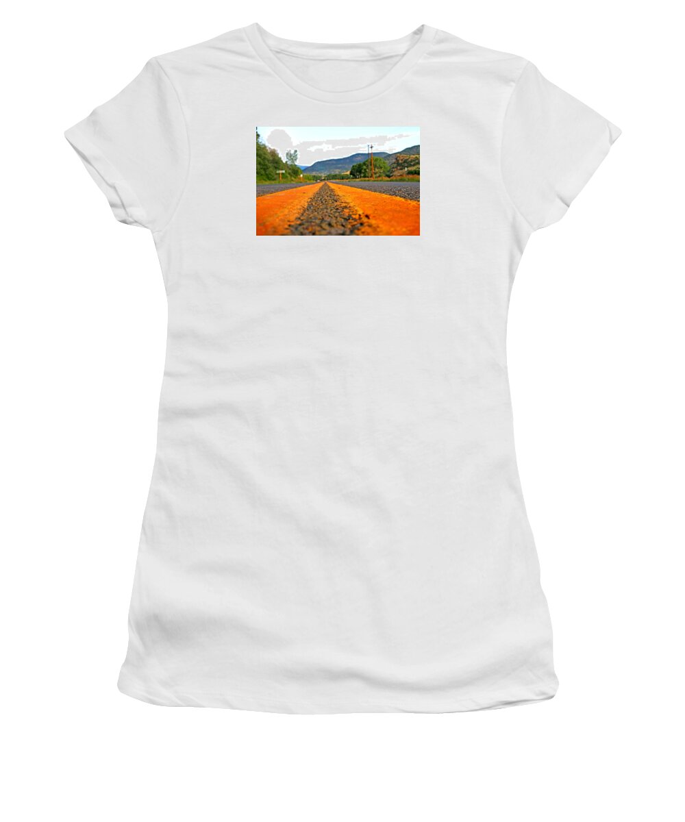 Road Women's T-Shirt featuring the photograph Country Road by Charles Benavidez