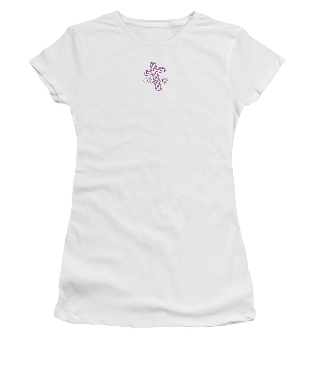Jesus Women's T-Shirt featuring the digital art Courage and the CROSS n by Payet Emmanuel