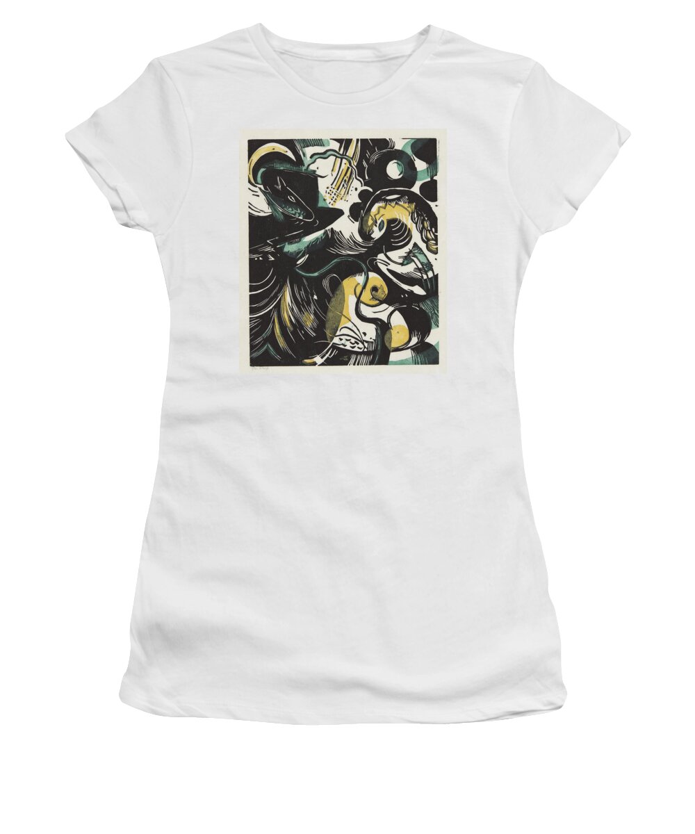 Franz Marc Women's T-Shirt featuring the drawing Creation History II by Franz Marc