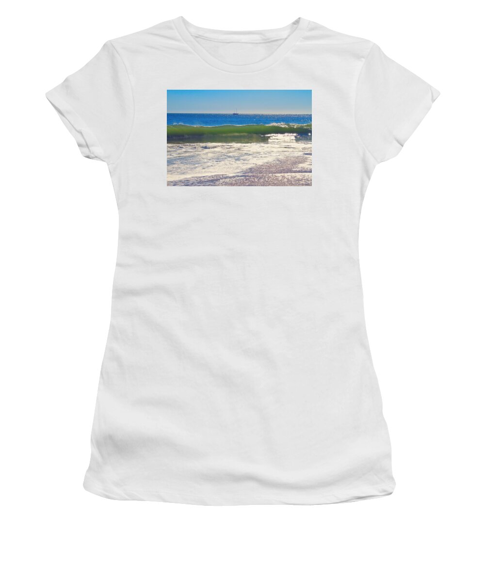 Bonnie Follett Women's T-Shirt featuring the photograph Cresting Wave by Bonnie Follett
