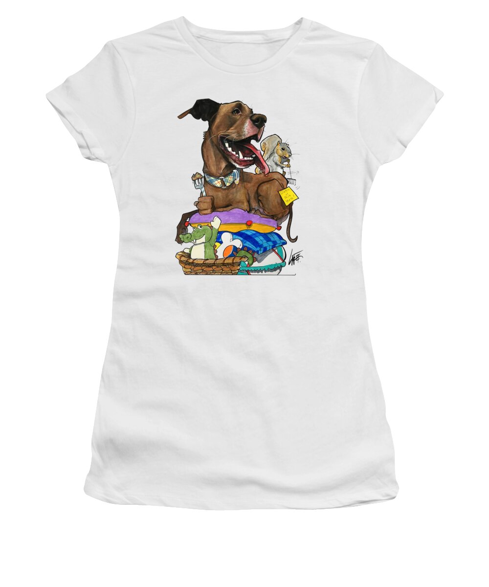 Critelli Women's T-Shirt featuring the drawing Critelli 3928 by Canine Caricatures By John LaFree