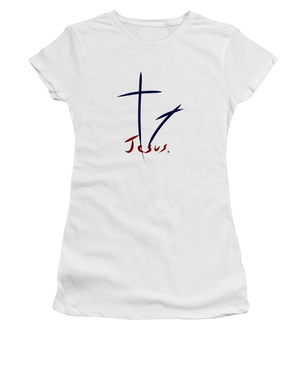 Jesus Women's T-Shirt featuring the digital art Cross and Shadow by Douglas Day Jones