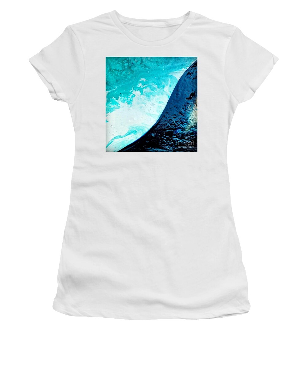 Wave Women's T-Shirt featuring the painting Crystal wave8 by Kumiko Mayer