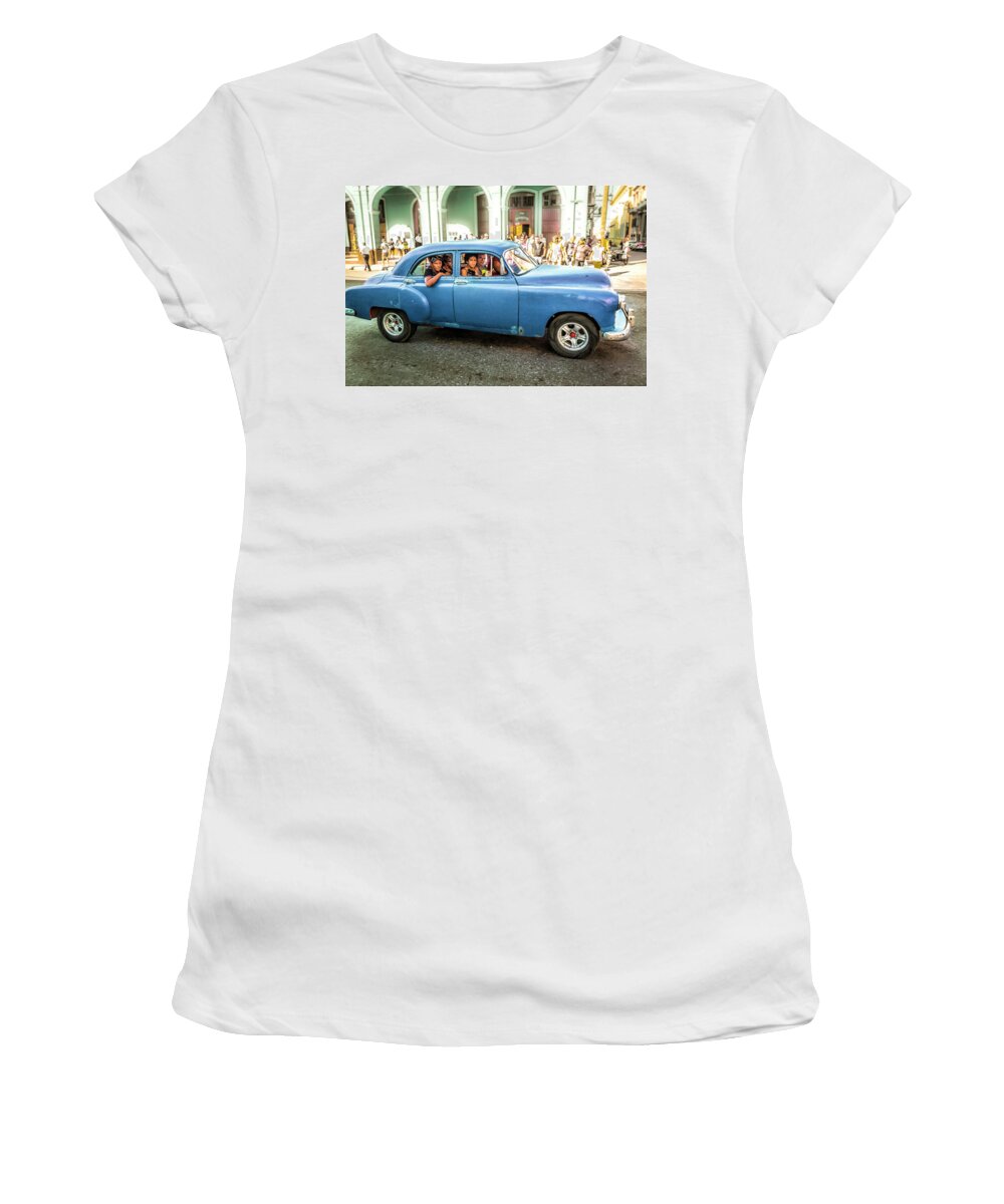 Architectural Photographer Women's T-Shirt featuring the photograph Cuban Taxi by Lou Novick