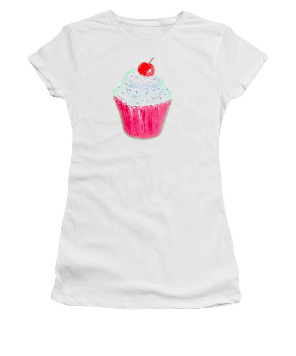Cupcakes Women's T-Shirt featuring the painting Cupcake painting by Jan Matson