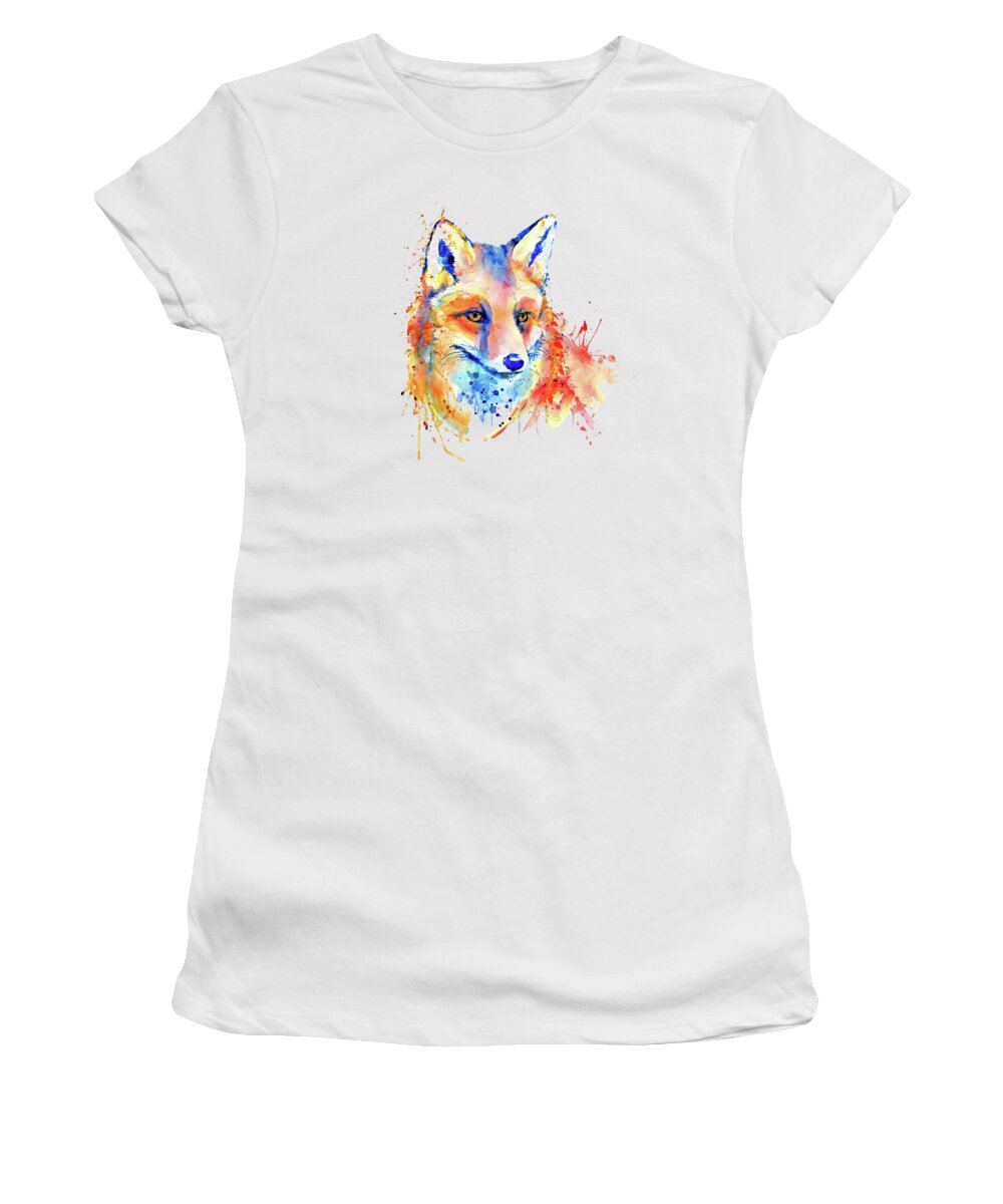 Fox Women's T-Shirt featuring the painting Cute Foxy Lady by Marian Voicu