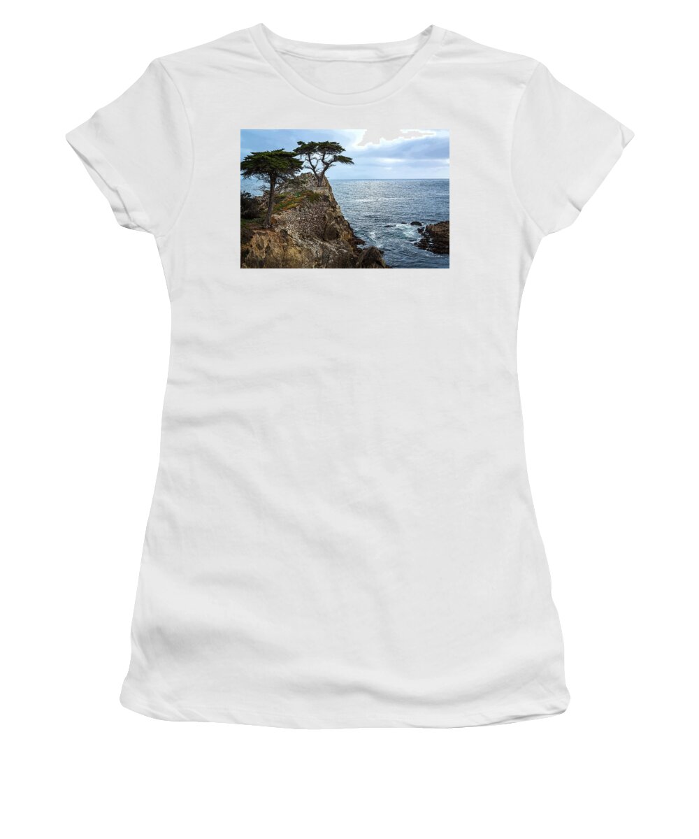 Cypress Women's T-Shirt featuring the photograph Cypress Tree on the Point by Rick Strobaugh