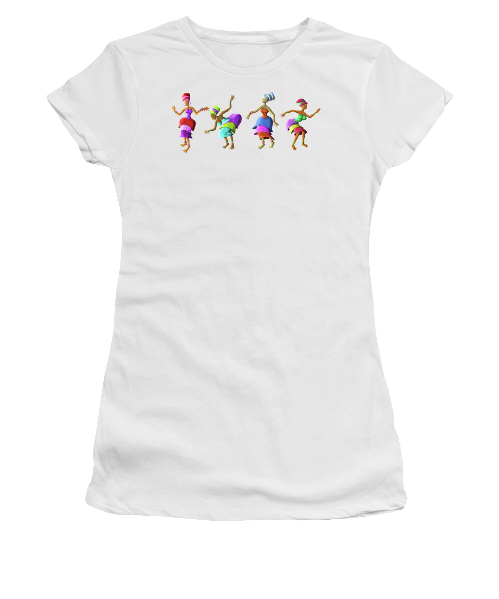 Traditional Women's T-Shirt featuring the painting Dancers by Anthony Mwangi