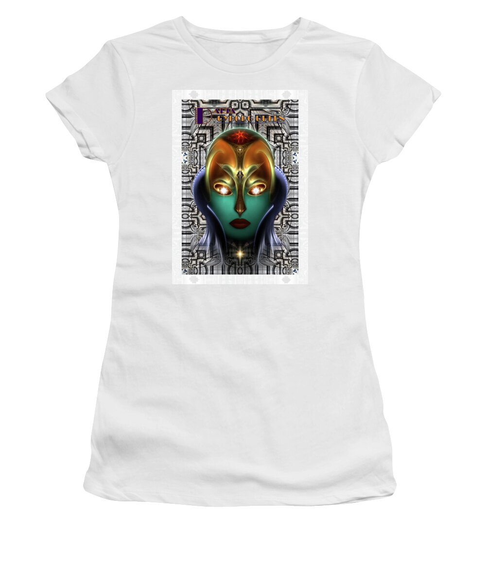 Cyborg Women's T-Shirt featuring the digital art Daria Cyborg Queen Tech by Rolando Burbon