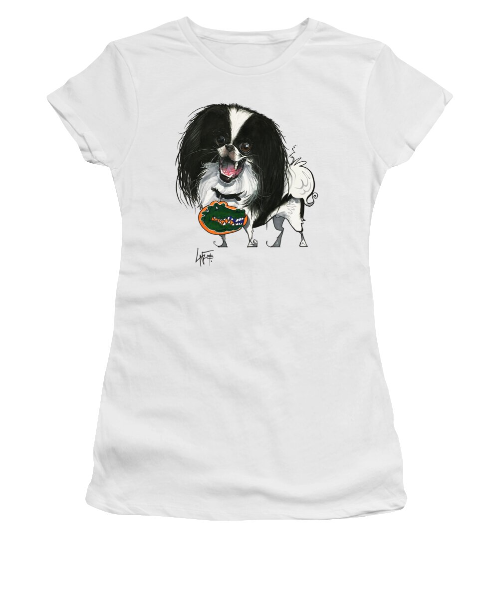 Pet Portrait Women's T-Shirt featuring the drawing Davidson 7-1462 by Canine Caricatures By John LaFree