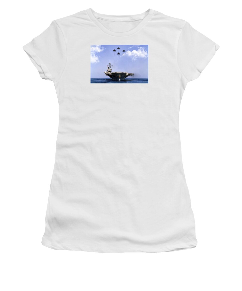 Aviation Women's T-Shirt featuring the digital art Days Of Wine And Roses by Peter Chilelli