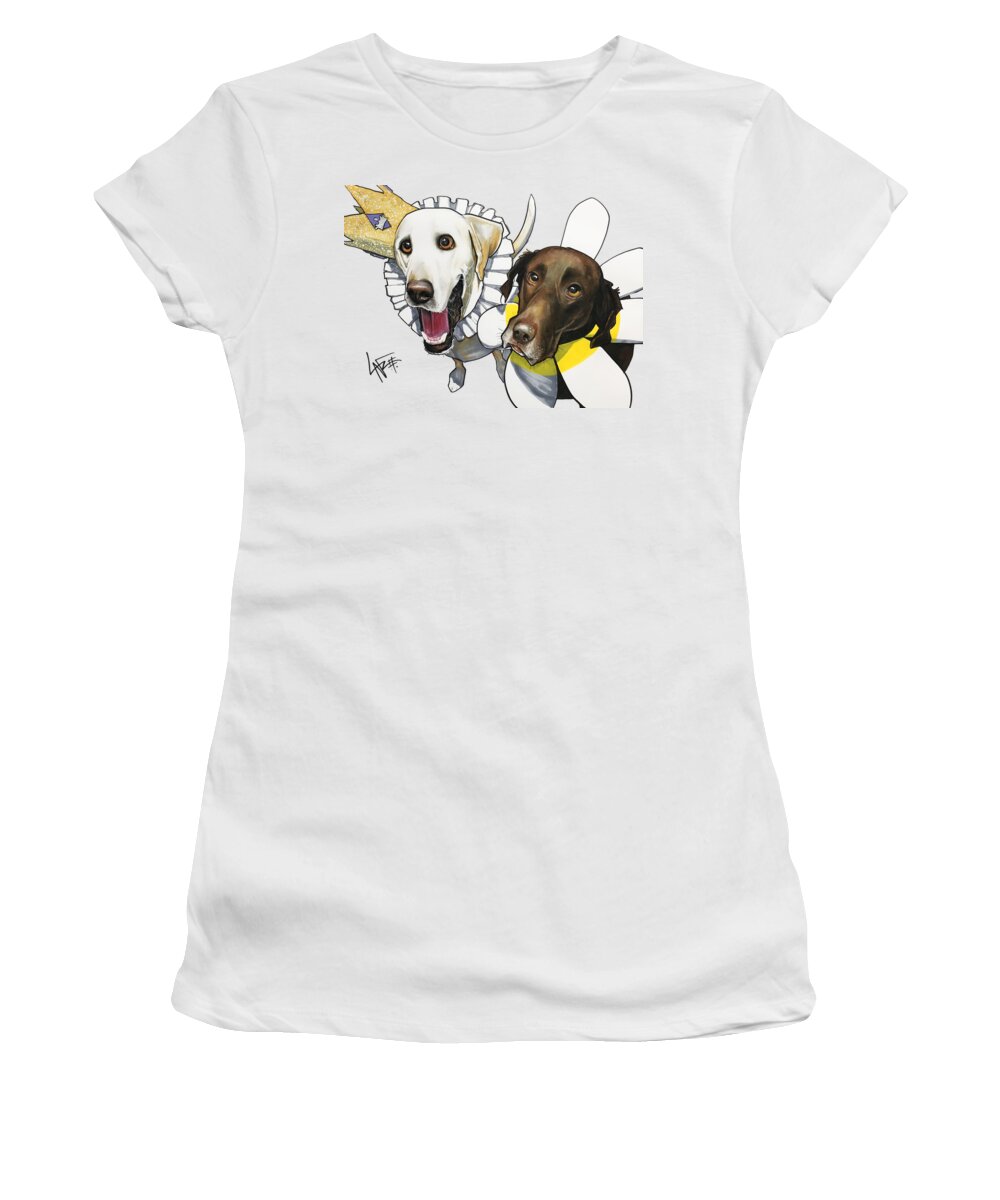 Deadmore Women's T-Shirt featuring the drawing Deadmore 3573 by Canine Caricatures By John LaFree